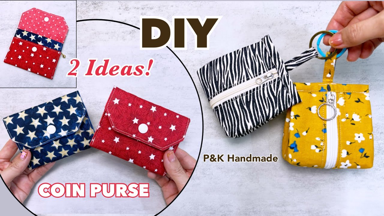 2 Ideas! How to Make Adorable Coin Purse | Sewing Tutorial At Home |