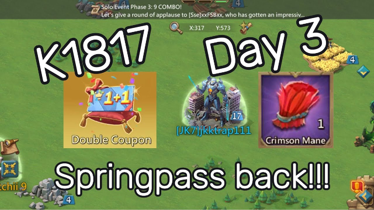 New Acc K1817 Day3,Unlock SpringPass- Lords Mobile #lordsmobile