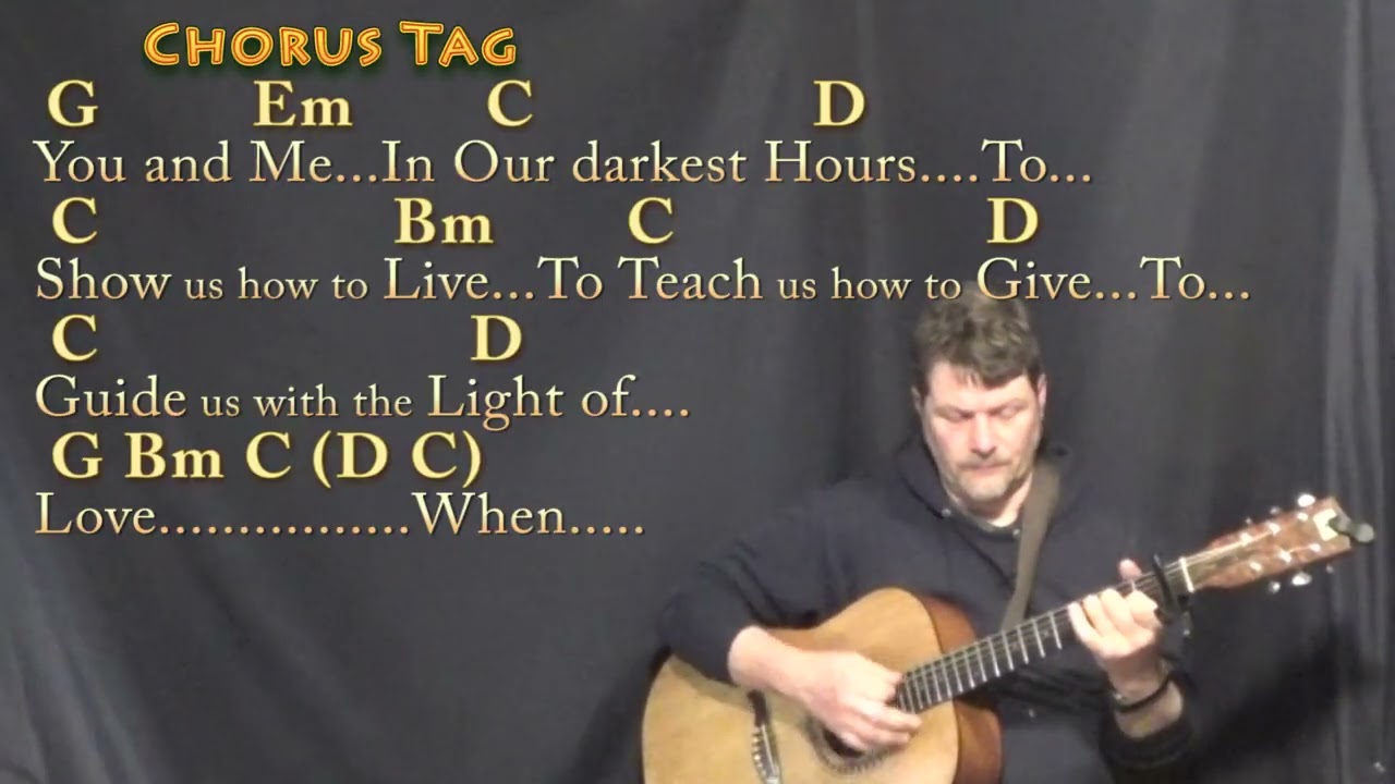Angels Among Us (ALABAMA) Guitar Lesson Chord Chart - Capo 1st Fret - Guitar Instrumental