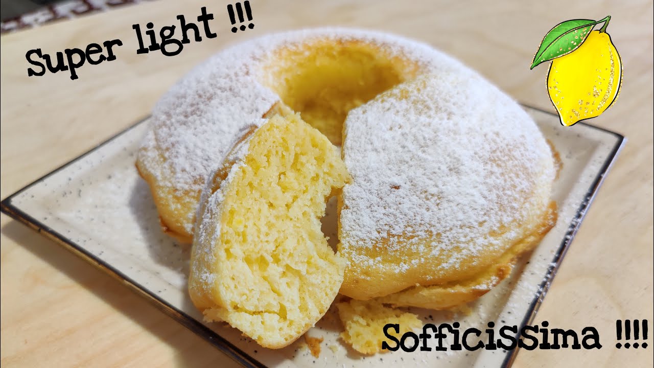 CIAMBELLA AL LIMONE SUPER LIGHT E SOFFICISSIMA. Senza olio, burro e zucchero !!!!!