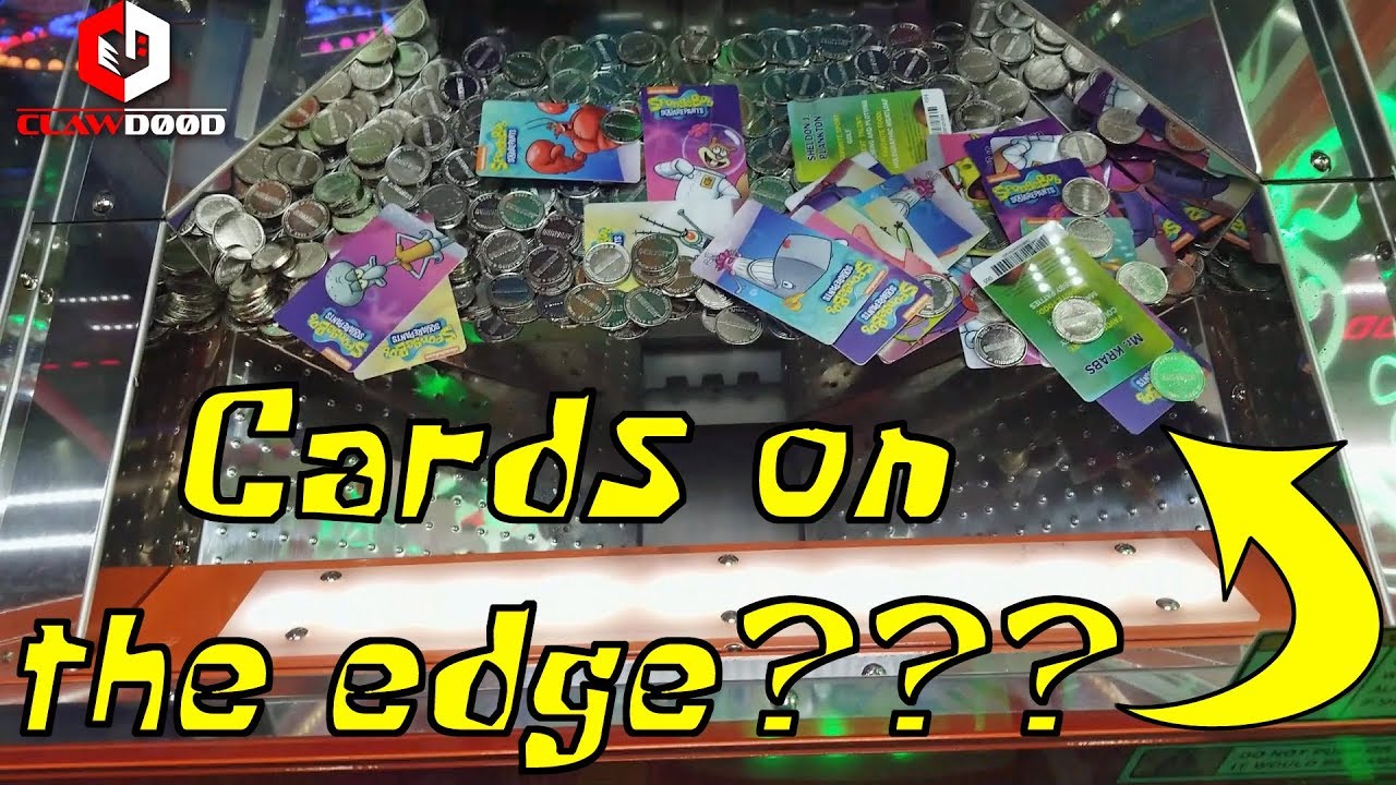 Is It Worth Playing For Cards On The Edge? | Spongebob Coin Pusher Pineapple Arcade Game | ClawD00d