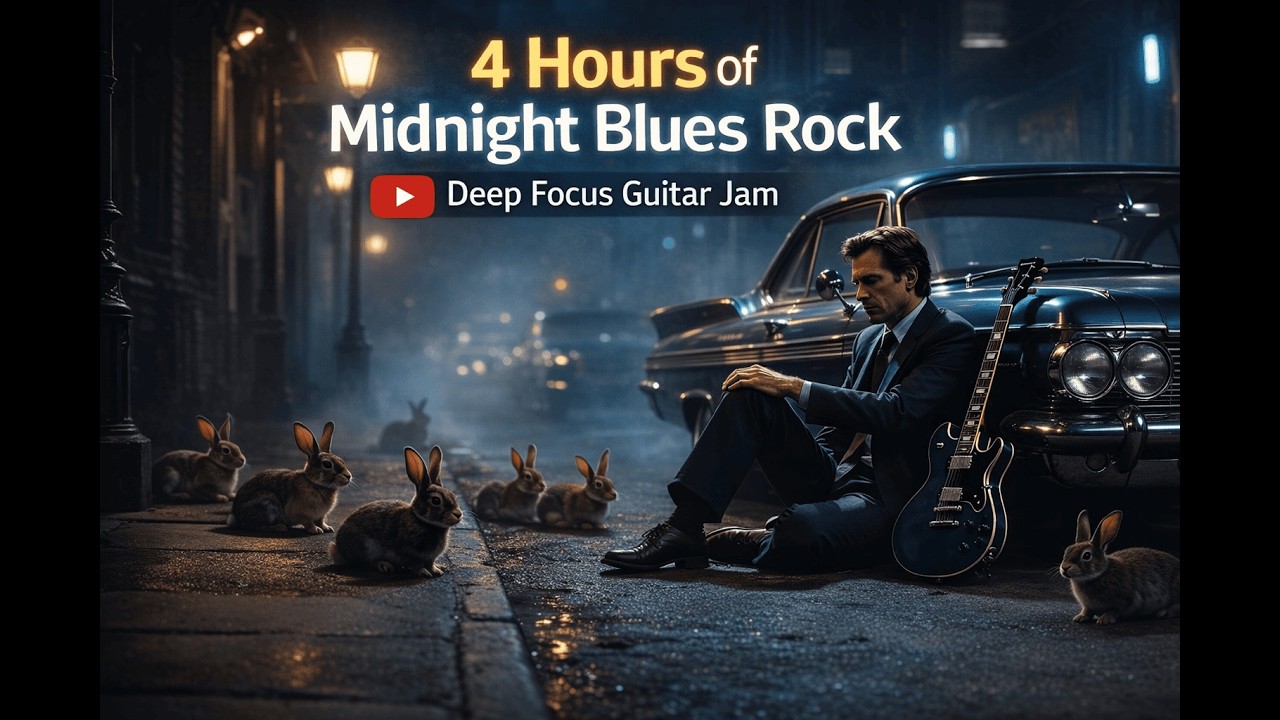 4 Hours of Midnight Blues Rock – Deep Focus Guitar Jam