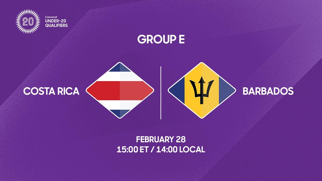 Costa Rica vs Barbados | 2026 Concacaf Under-20 Qualifiers