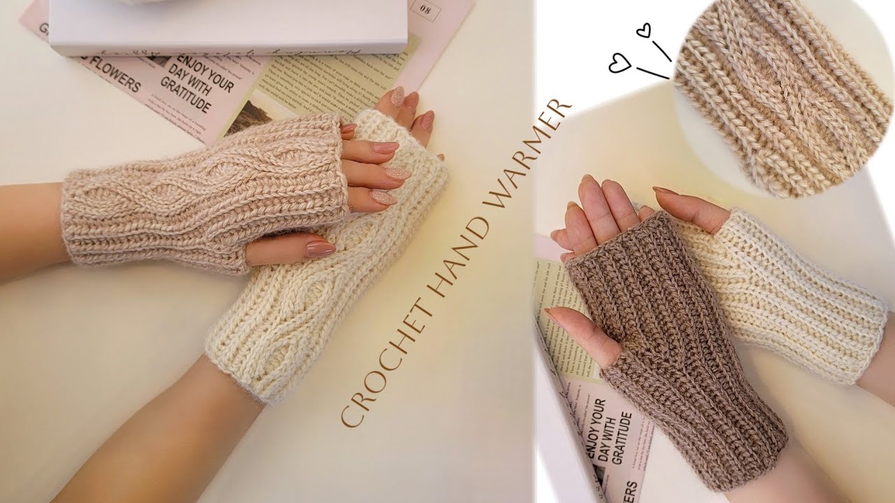 대바늘로 만든것 같은 🩷니트-룩 핸드워머🩷 | 혼이 담긴 깨알설명과 함께하세요🤗 | crochet hand warmer