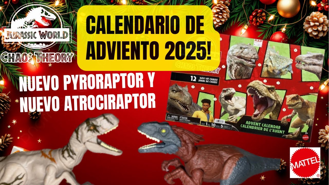 Nuevo atrociraptor y pyroraptor del calendario de adviento 2025 de Mattel! Comparación de figuras!