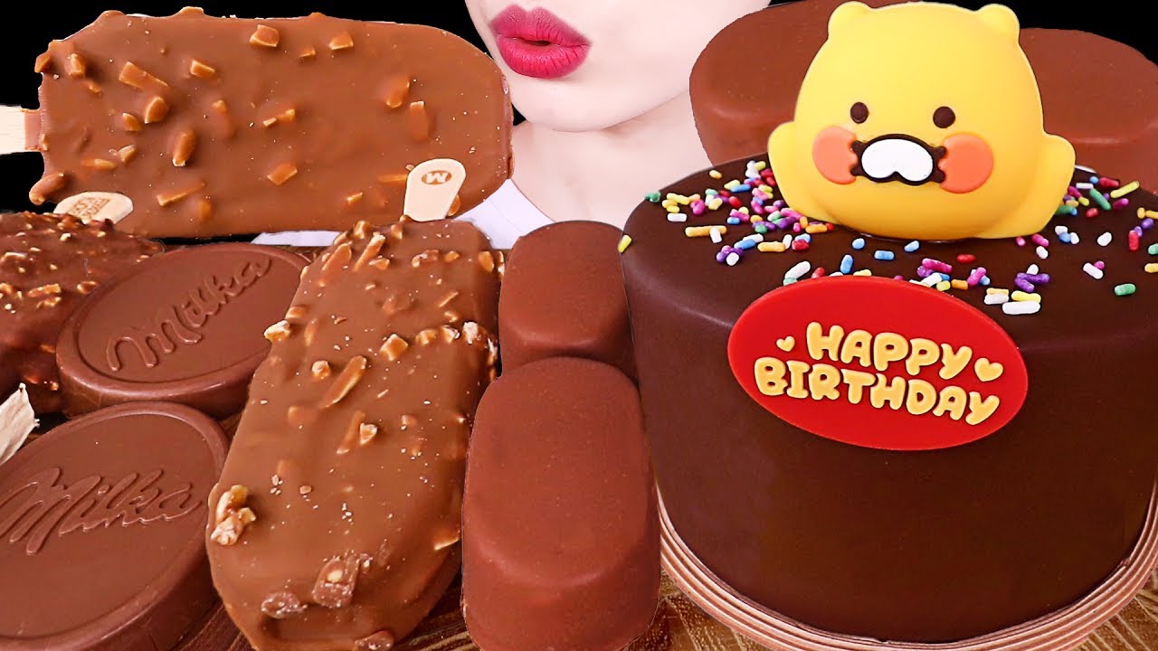 ASMR MUKBANG｜CHOCOLATE PARTY *ICE CREAM, MILKA, MAGNUM, TICO, CAKE 초콜릿 파티 *밀카초콜릿, 초코케이크, 아이스크림 디저트먹방
