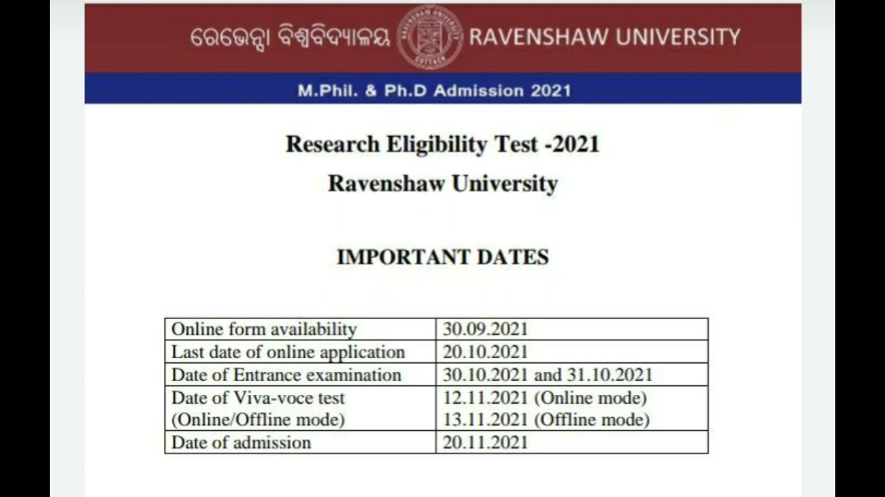 RAVENSHAW MPhill and PhD Notice out