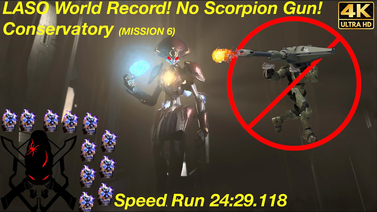 Halo Infinite Conservatory Legendary All Skulls On | No Tank Gun! No Upgrades! LASO World Record!