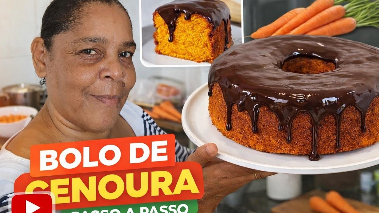 O melhor bolo de cenoura com cobertura de chocolate 