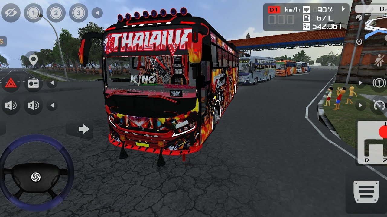 💥Thalaiva bus tuor mod loading map passengers station indonesia gameplay 😊
