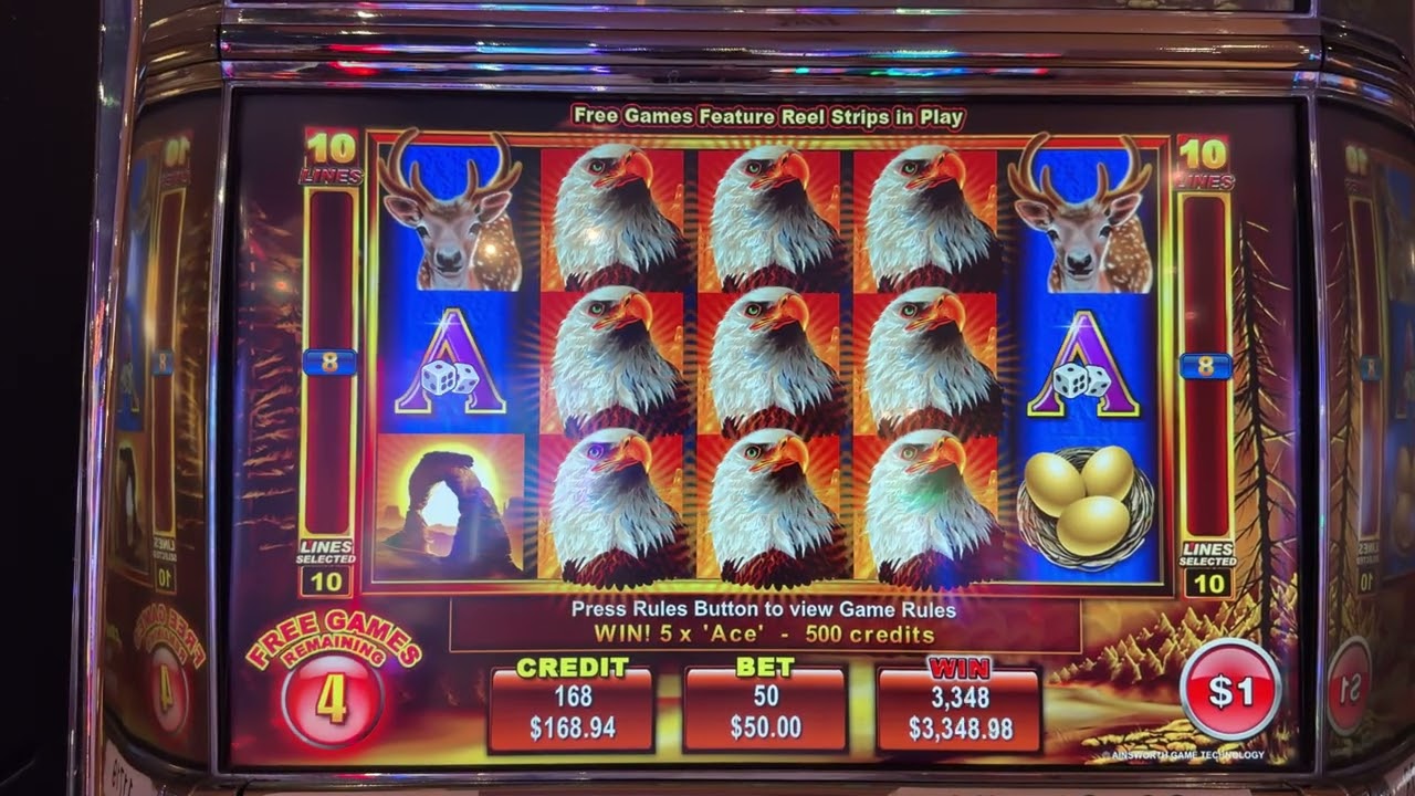 EAGLE BUCKS SLOT MACHINE MAX BET $50 BONUS