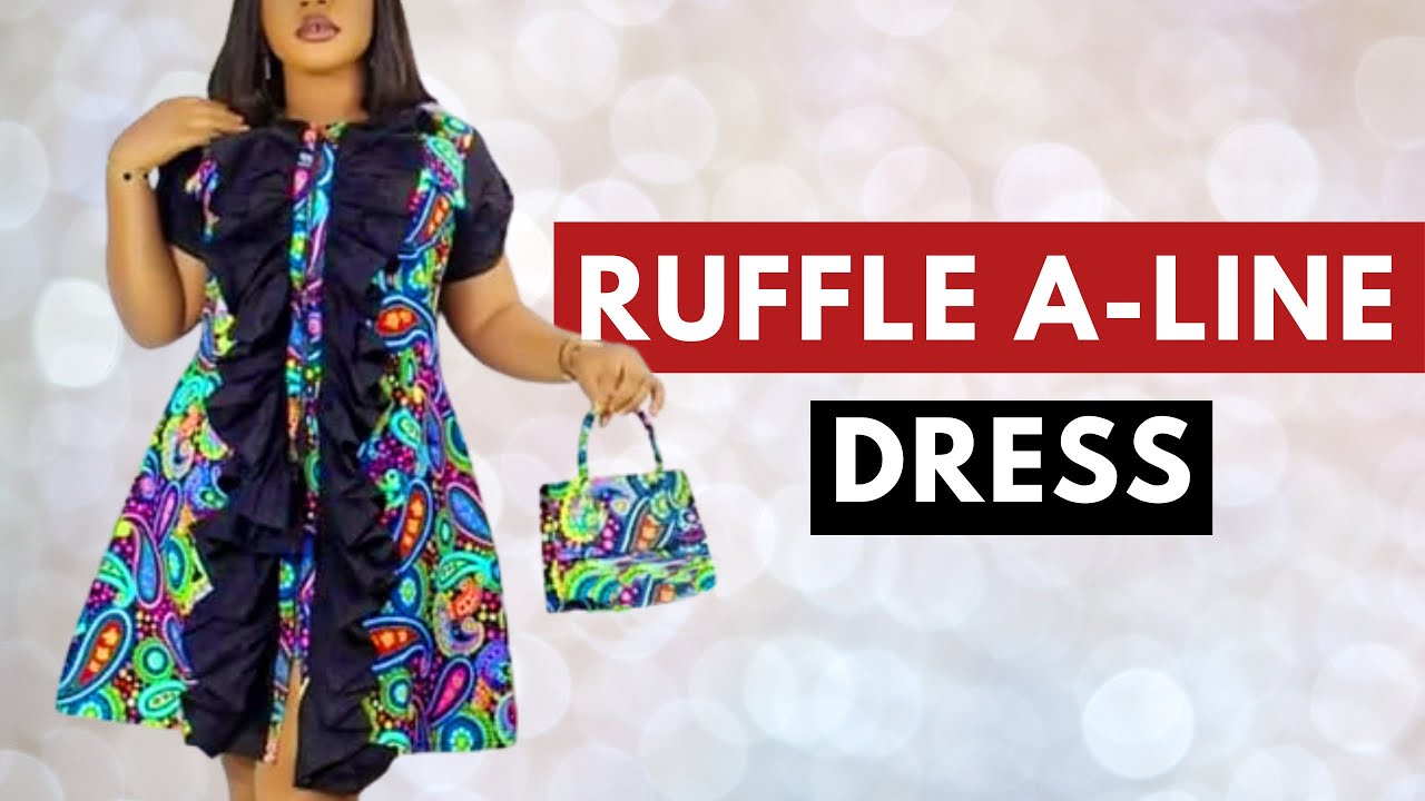 RUFFLE A-LINE DRESS | Cutting & Stitching | How to Cut & Sew an A-Line Dress With Ruffles | Silem