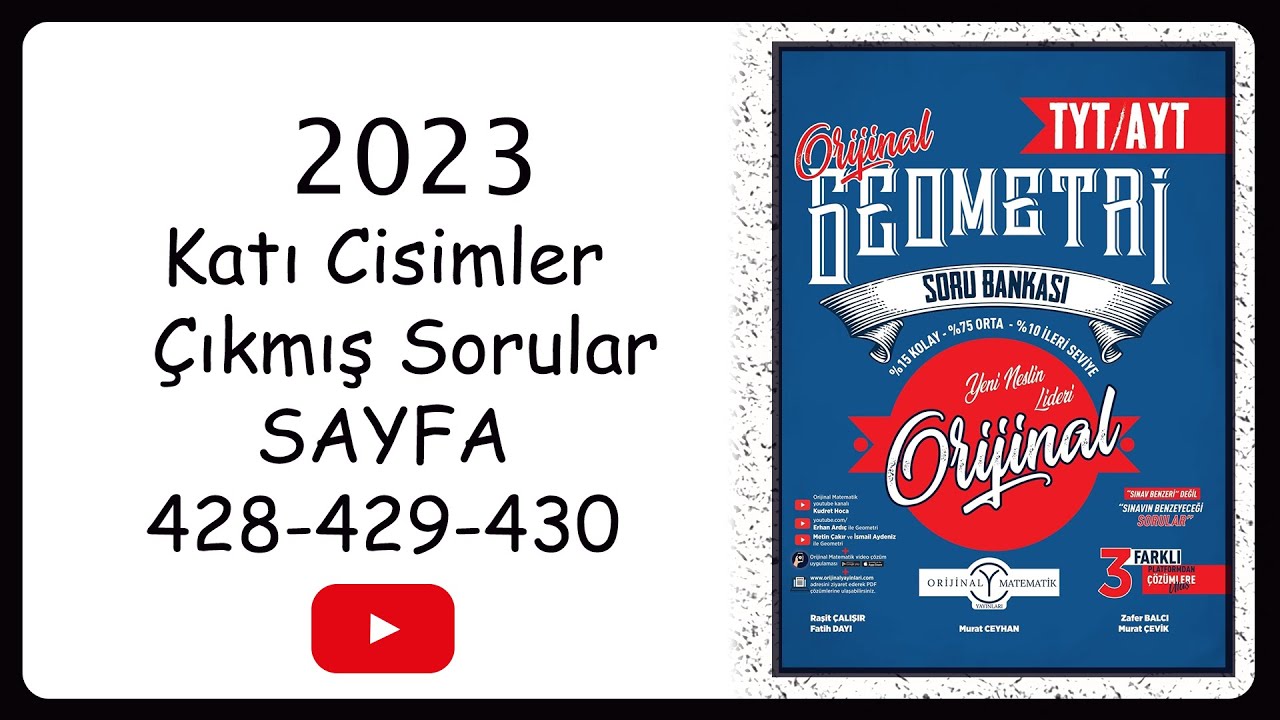 Orijinal geometri çıkmış katı cisim soruları sayfa 428-429-430