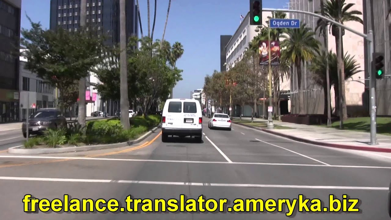 Downtown Los Angeles, Wilshire Bl,  Rodeo Dr. in Beverly Hills, ( HD ) Be a passenger in my car
