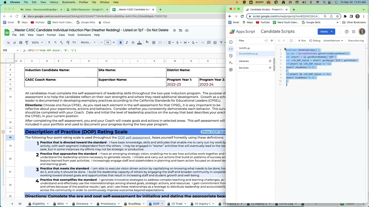 22 Google Apps Script to Show Hide Rows using Drop Down Menu as a Trigger