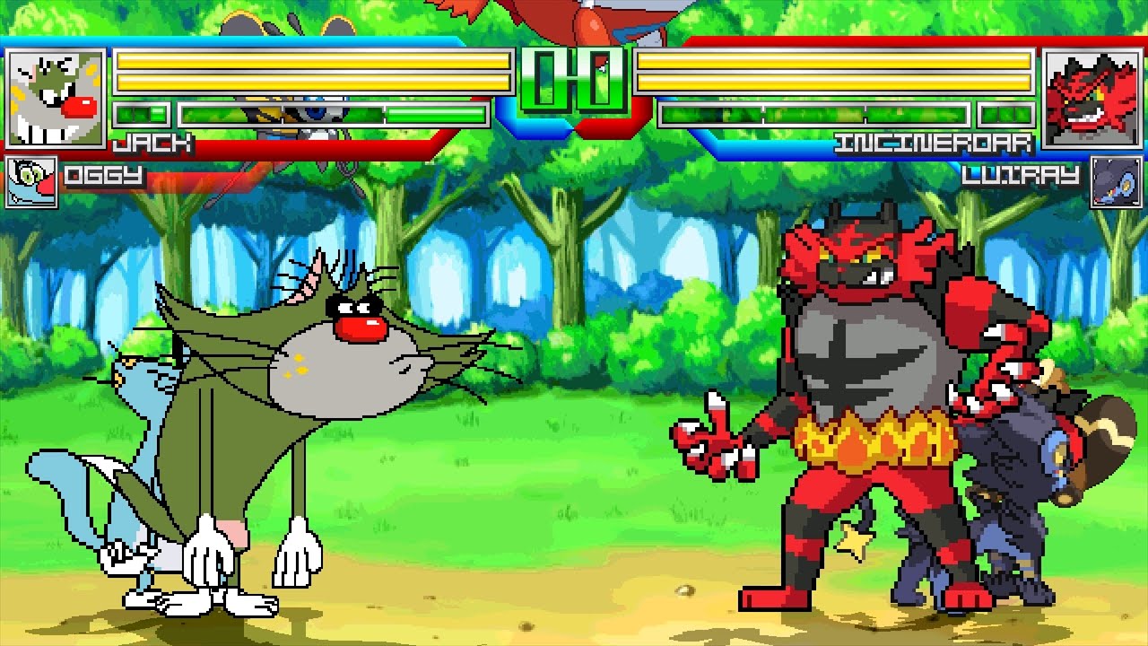 Mugen Request #138 Jack & Oggy vs Incineroar & Luxray