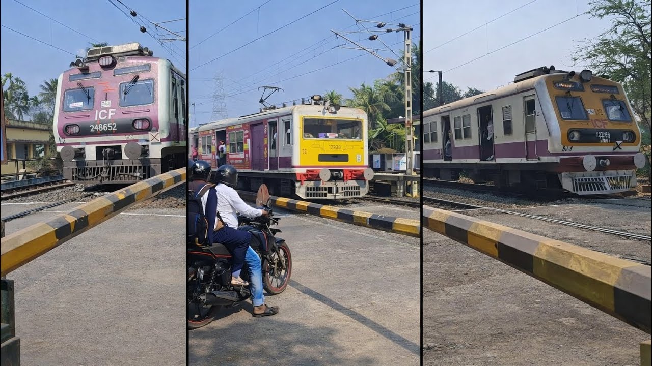 Railway Gate Closed & 3 Trains Passing! 🚦🚆