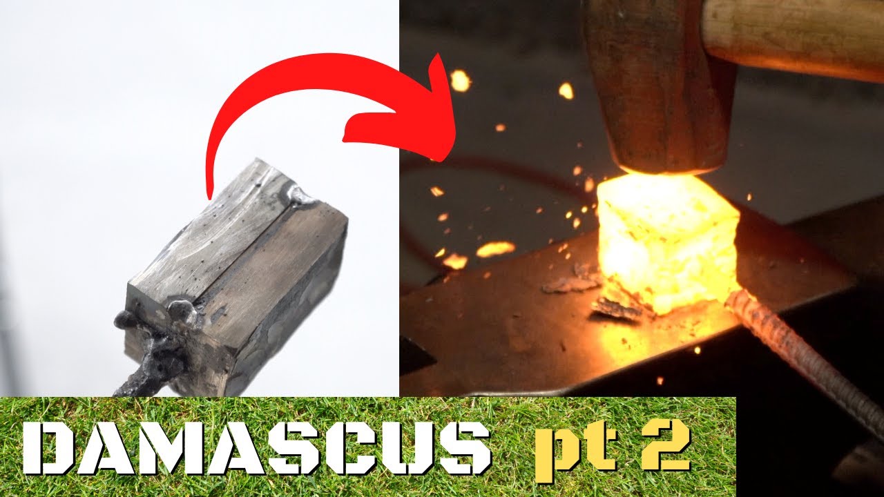 Forge Welding DAMASCUS STEEL w/ NO Power Hammer