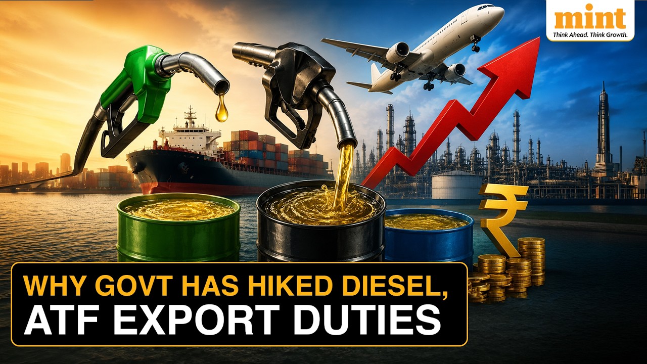 Govt Raises Export Duty on Diesel to ₹14/Litre and ATF to ₹12.5/Litre; Petrol Levy Unchanged