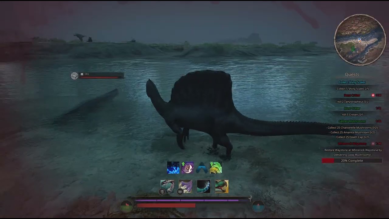 Path of Titans fighting in Mudflats