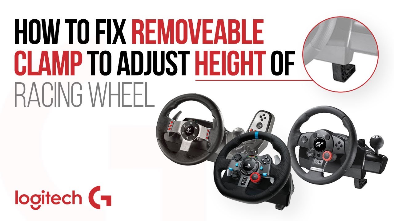 Fix removable clamp to adjust height of racing steering wheel | Logitech G27, G29 and DFGT