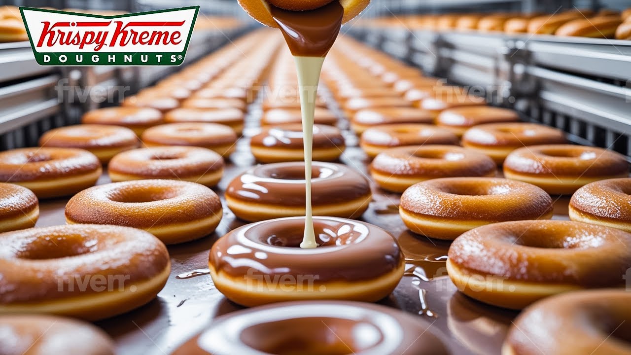 How Millions of Krispy Kreme Donuts are made in a Factory | The Production Process