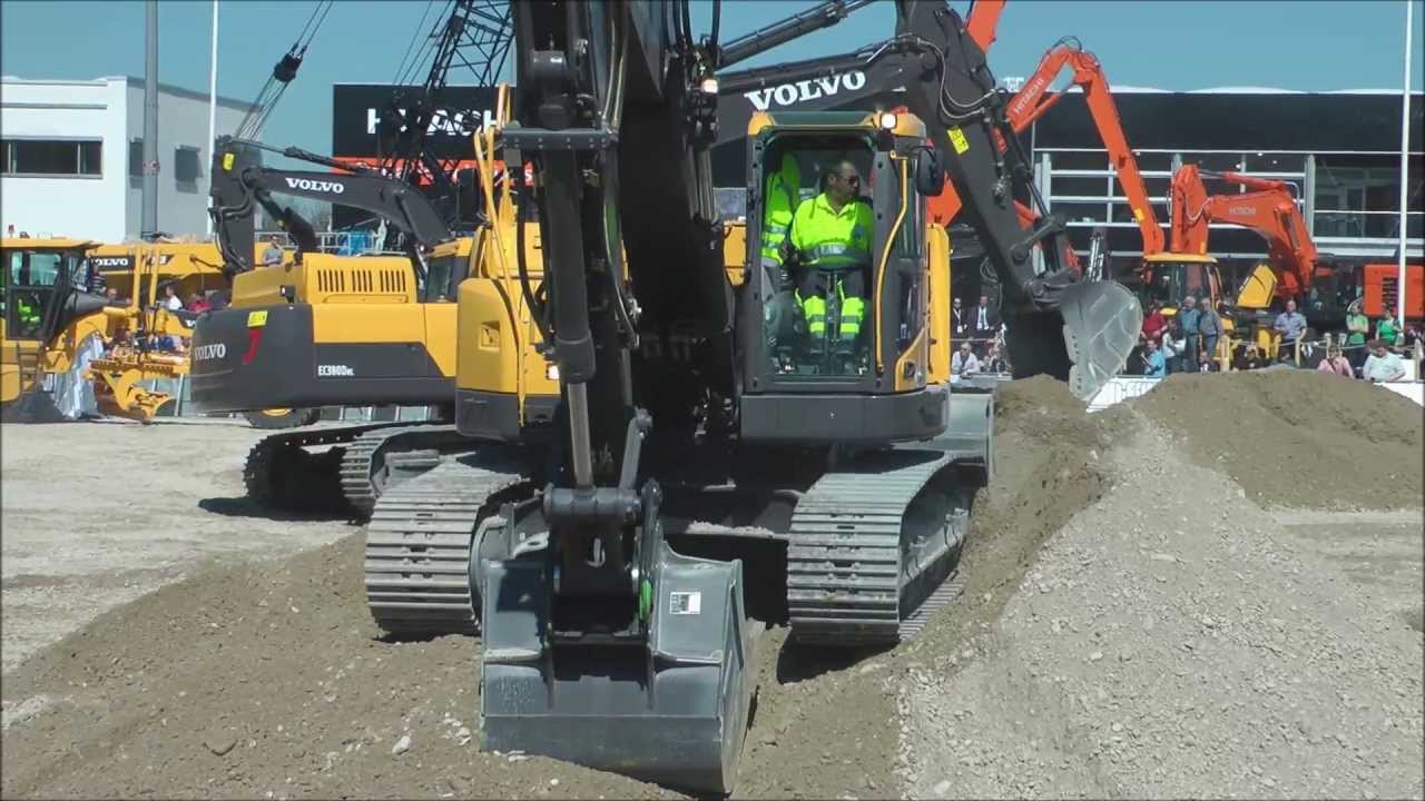 Volvo excavator , truck , grader and loader demo show at Bauma 2013