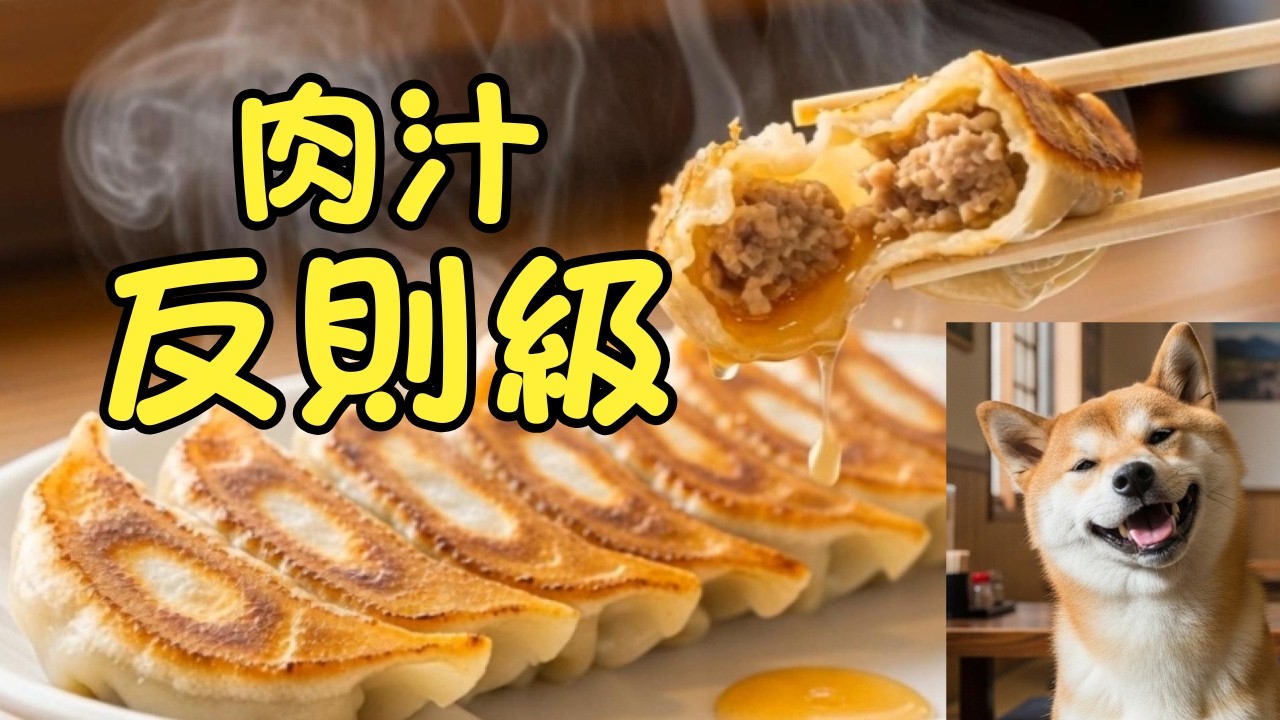 【手作り餃子】反則級にうまい！パリパリ焼き餃子を食べる｜柴犬ポチ食堂