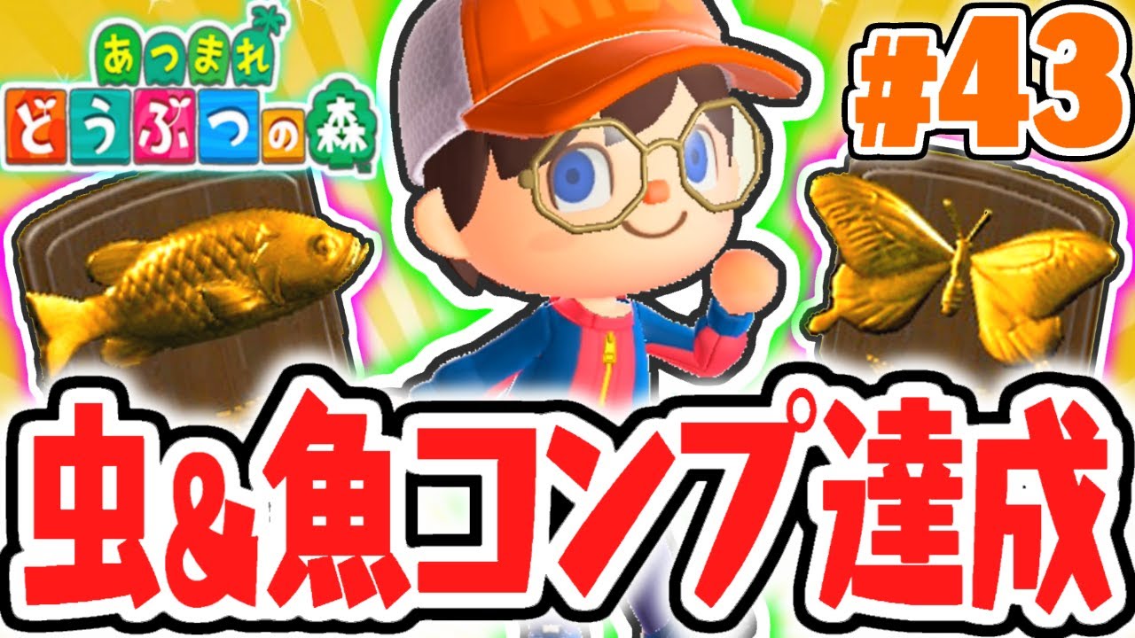 コンプ特典で何が貰えるの!?魚と虫を全種類集めよう!!気ままに実況Part43【あつまれどうぶつの森】