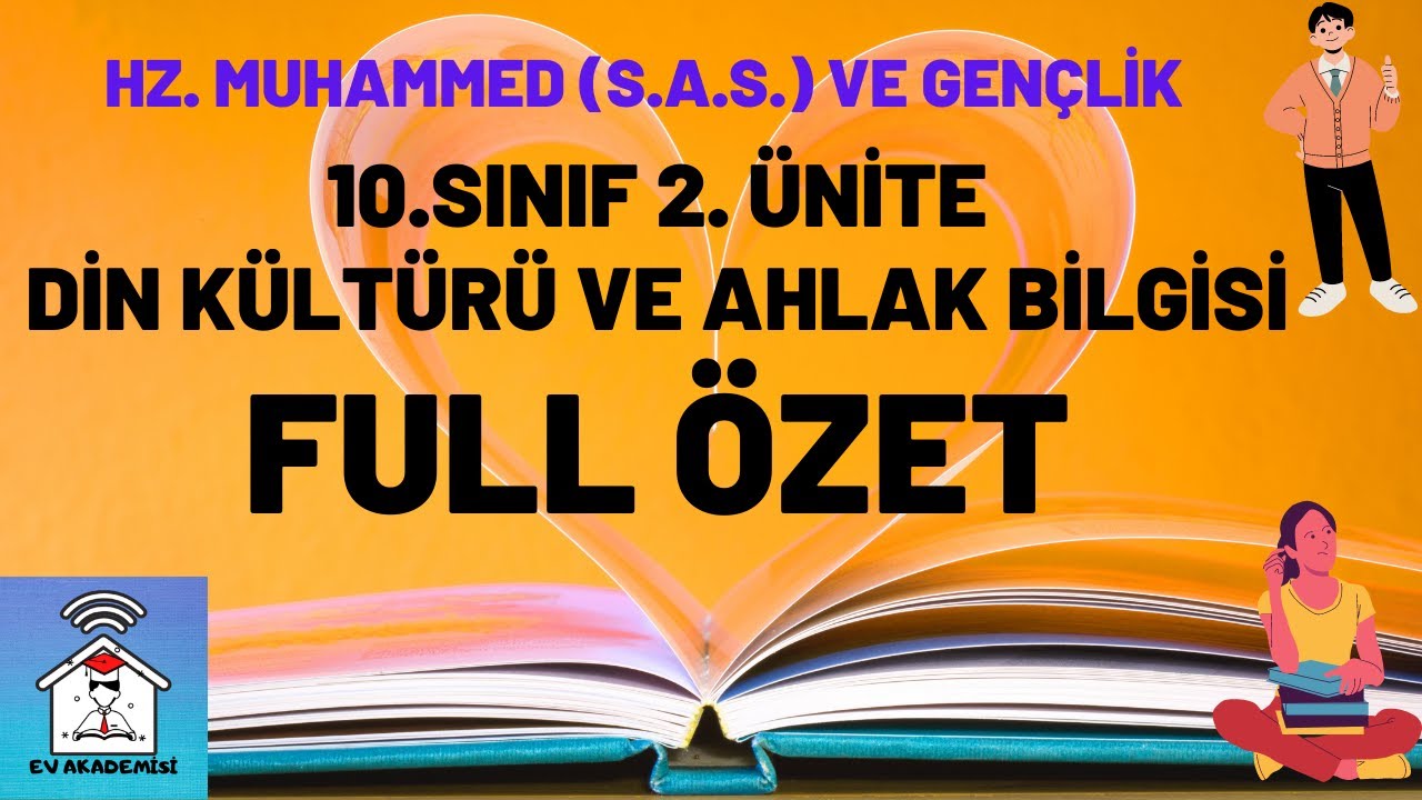 10.sınıf 2. ünite Din Kültürü ve Ahlak bilgisi Full Özet HZ. MUHAMMED(S.A.S.)ve GENÇLİK Ev Akademisi