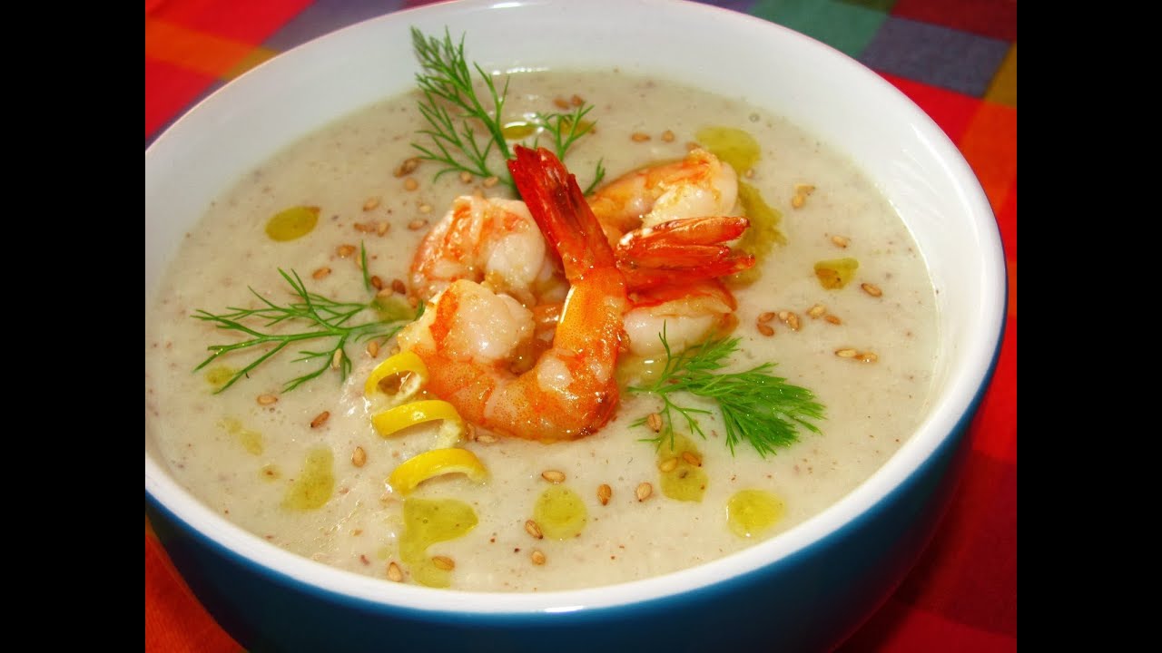 Сливочный суп с креветками