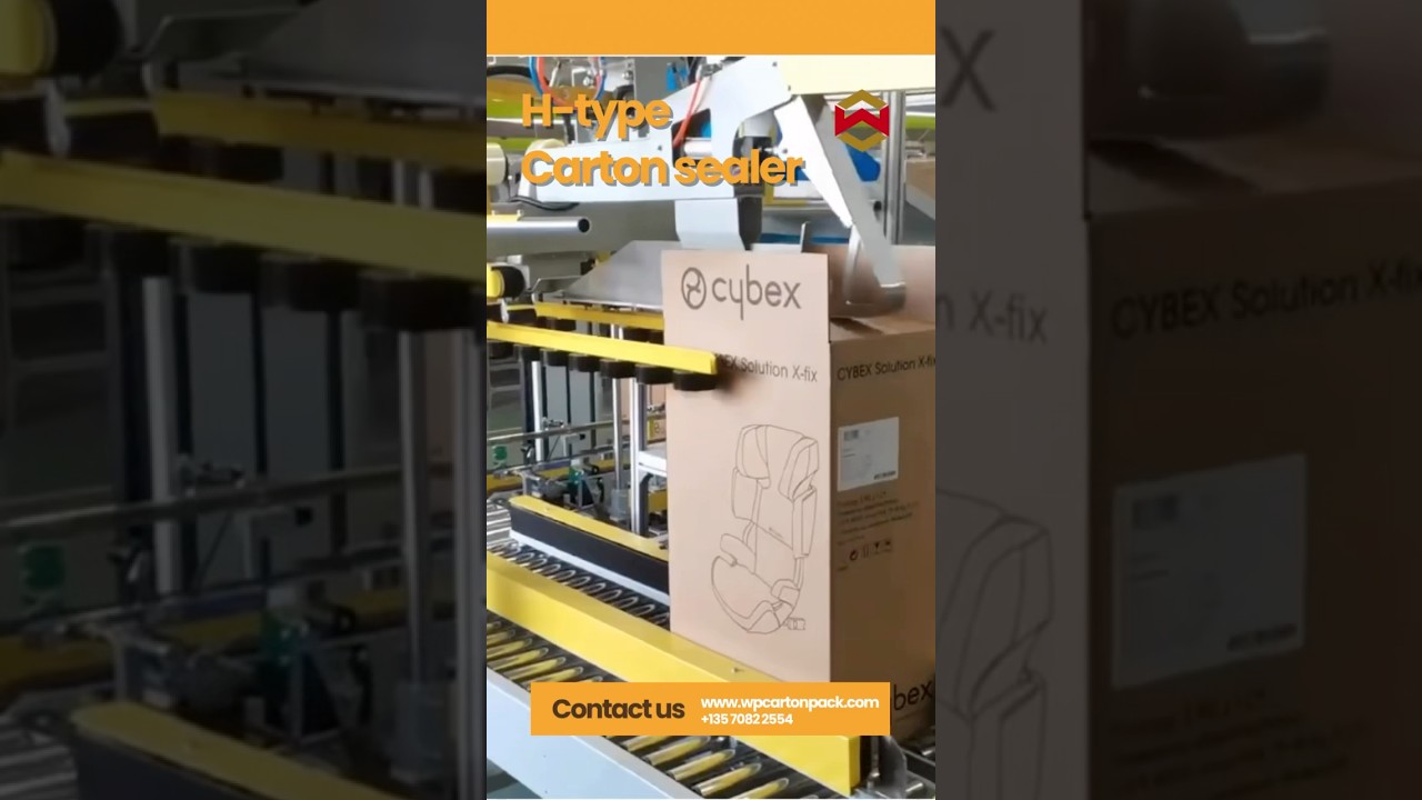 Flaps folding, corner side sealing with tape. #casesealer #packingmachine #shorts #packaging