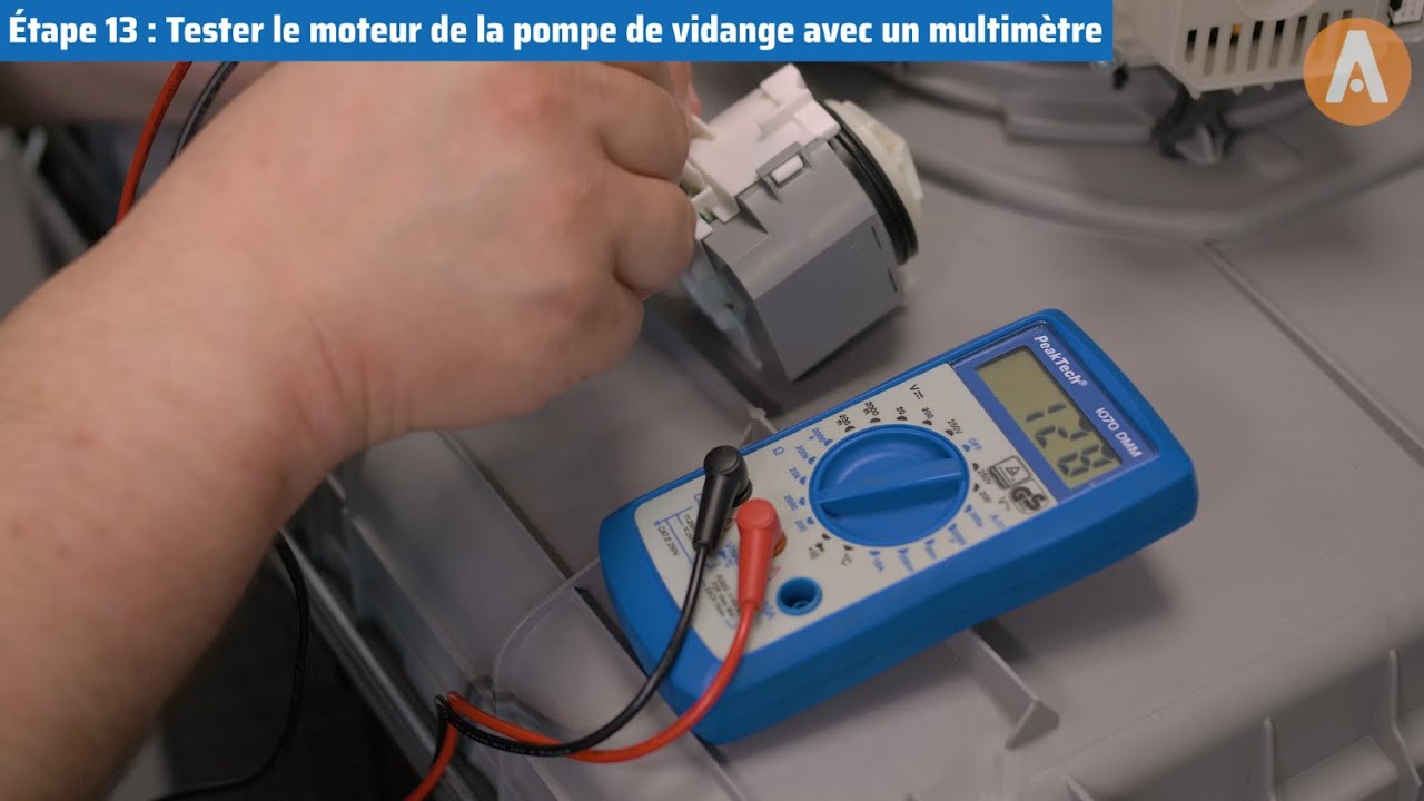 Comment tester et changer la pompe de vidange sur un lave-vaisselle ?