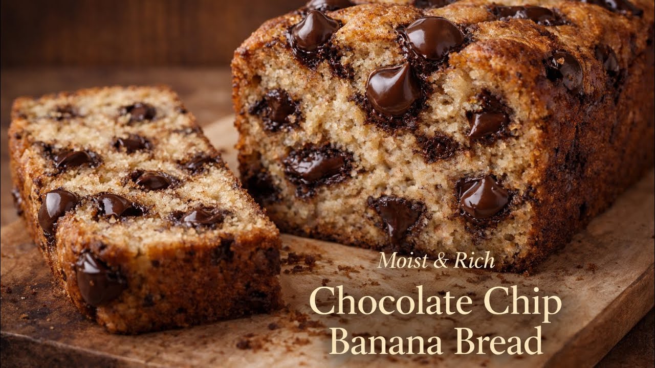 Easy Chocolate Chip Banana Bread Recipe | Soft, Moist & Bakery-Style