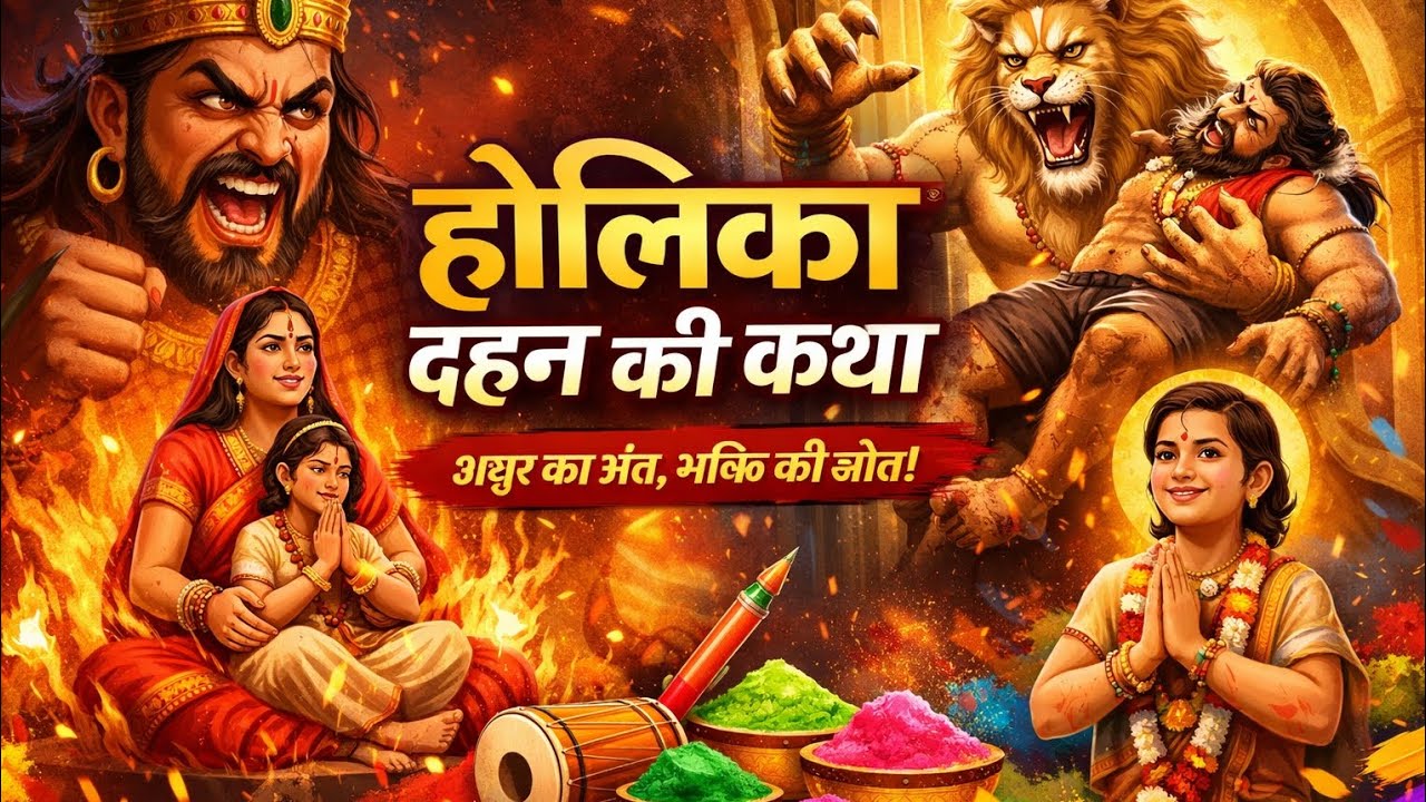 होलिका दहन की सच्ची कहानी | भक्त प्रह्लाद की अटूट भक्ति | बुराई पर अच्छाई की जीत 🔥🌸#BhaktiGyan 