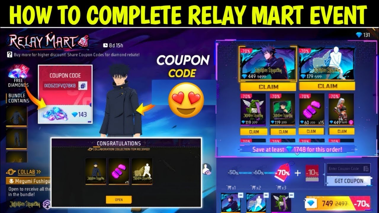 🤯 Relay mart Discount Event Free Fire 😍💥| How to Get Free Diamonds in Relay Mart Event Free Fire 🥳🔥