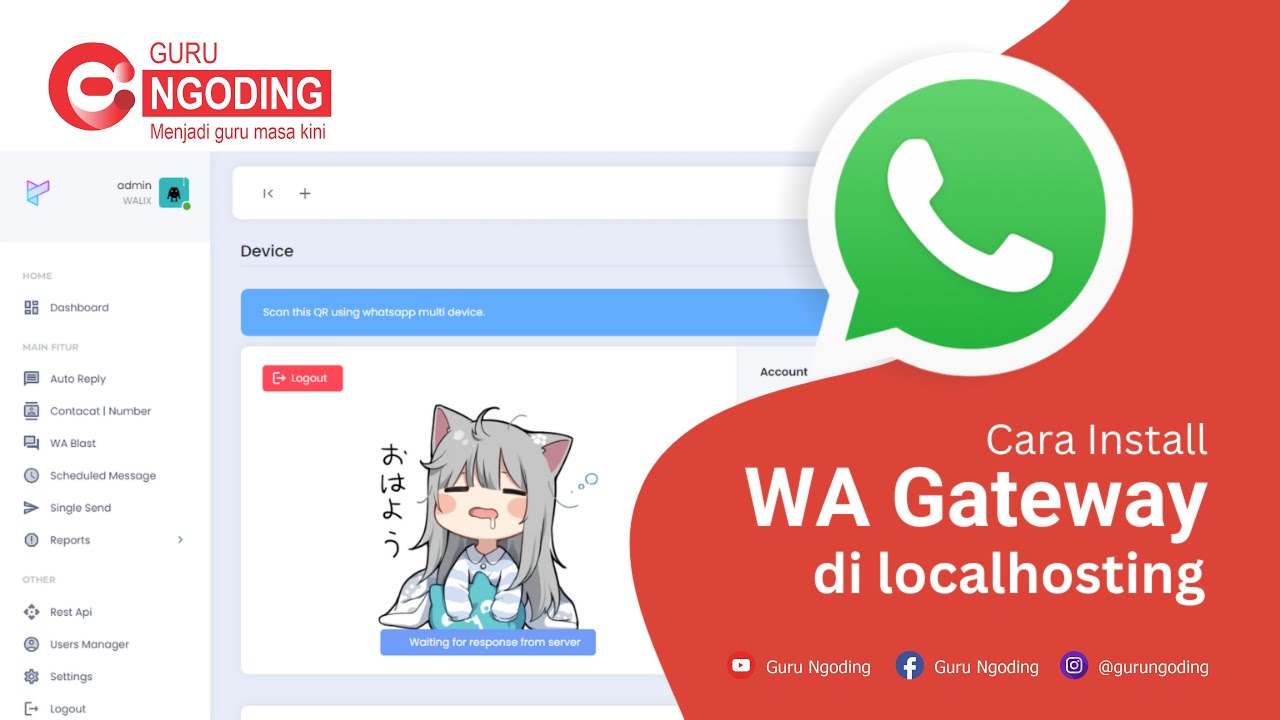 Cara Install WA Gateway di Localhost, WA Blast, Message Button, Auto Reply, dan Scheduled Message