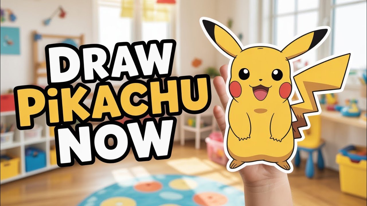 How to Draw Cute Pikachu Step by Step | Easy Pokemon Drawing for Kids