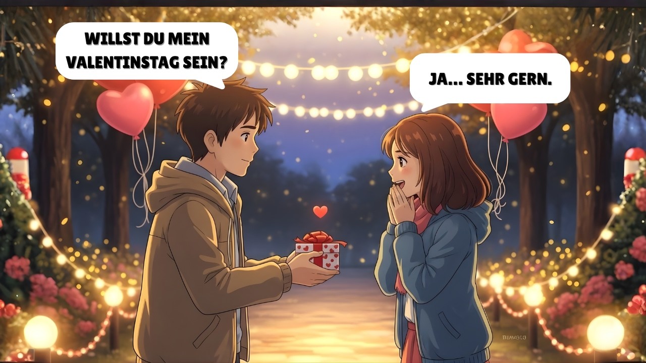 Langsame Liebes-Dialoge Deutsch Lernen (A2–B1) | Valentinstag Gespräche & Gefühle