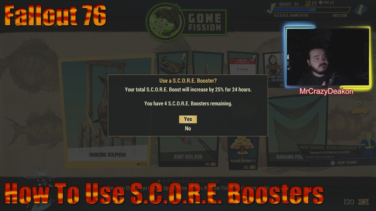 Fallout 76 How To Use S.C.O.R.E. Boosters