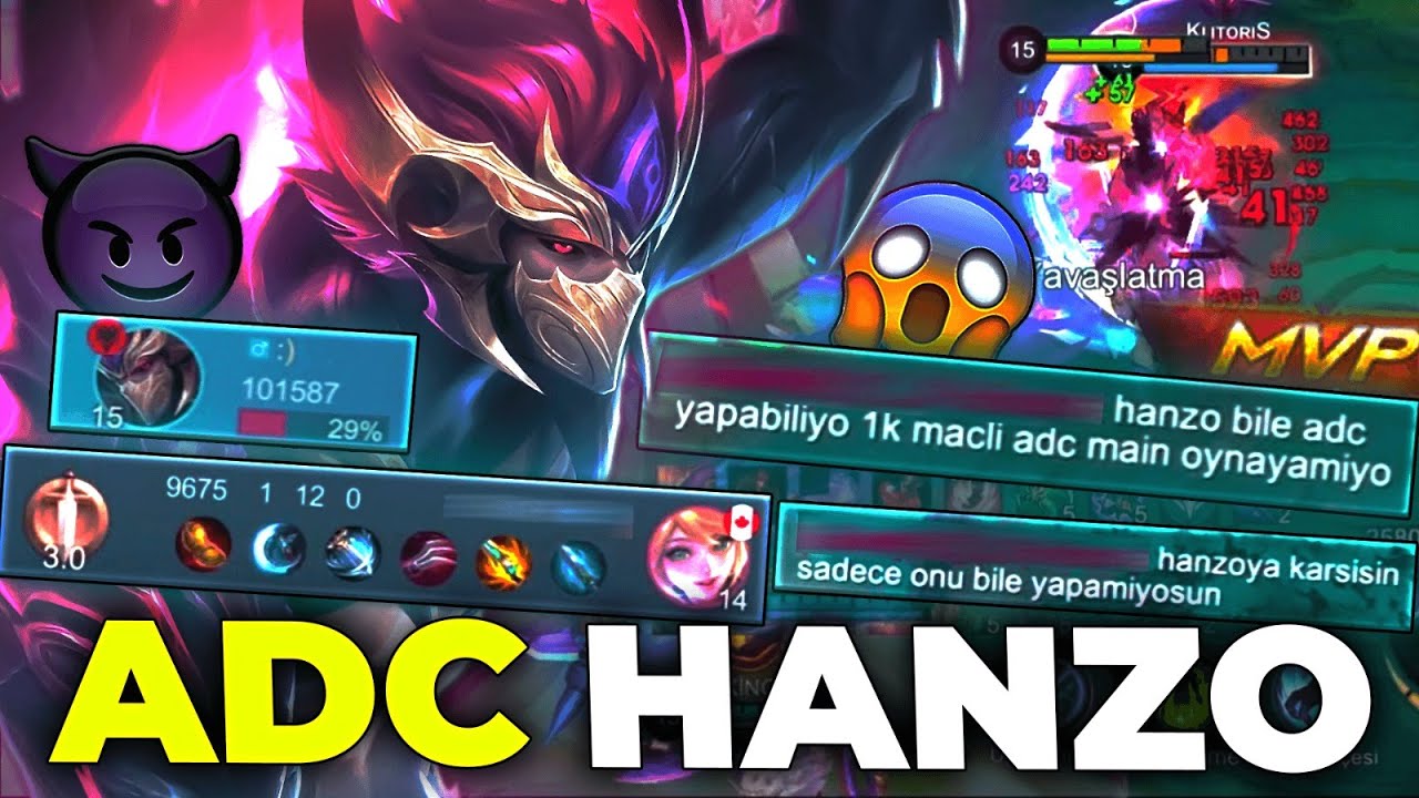 ADC HANZO YAPTIM !! RAKİP ÇILDIRDI 😂 ADCYİ ZORBALADI | Mobile Legends