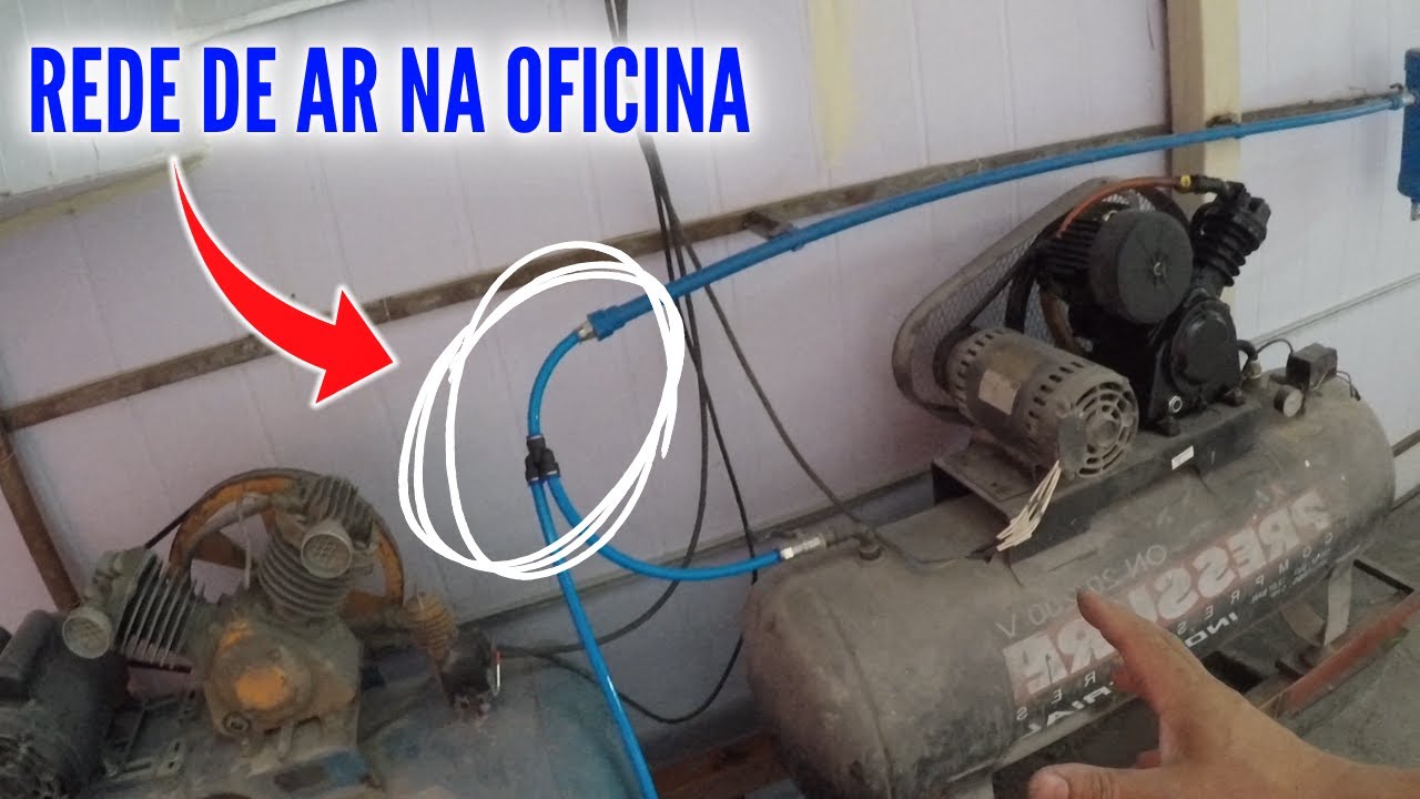 MONTANDO REDE de AR na minha Oficina / Sistema com Dois compressores na mesma rede ( 20 e 15 pés)
