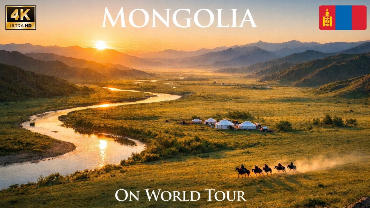 Mongolia From Above 🇲🇳 Flaming Cliffs, Gobi Desert, Orkhon Valley & Altai Peaks (4K)