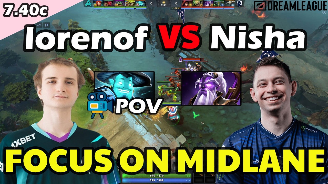 lorenof Storm Spirit VS Nisha Void Spirit | Focus on Midlane | 7.40c