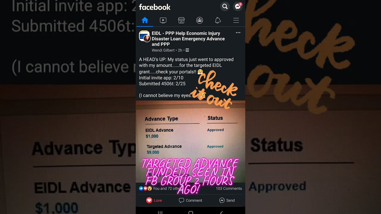 TARGETED ADVANCE FUNDED! this is not mine but I just seen it on FB uploaded 2 hours ago!!