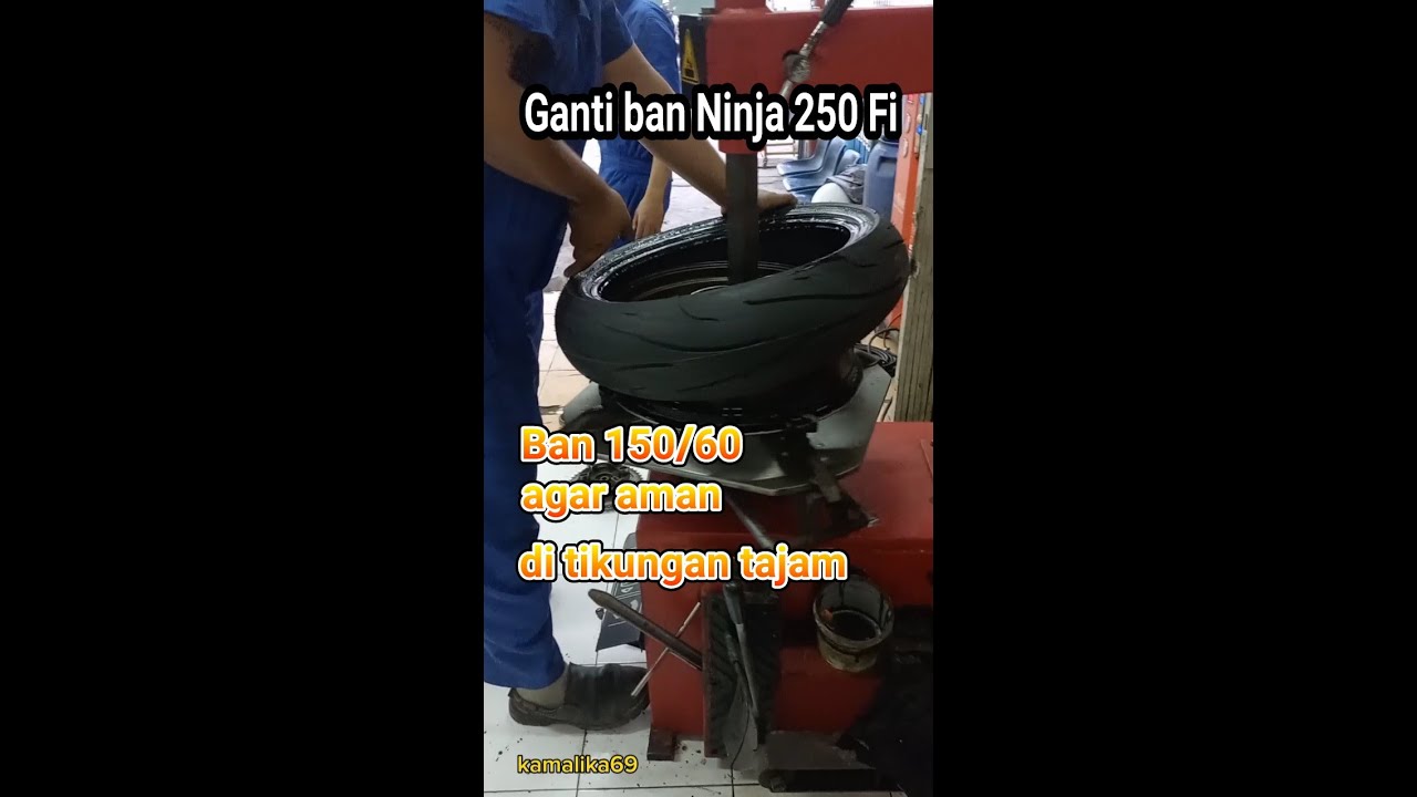 Ganti ban 150/60 Ninja 250 Fi agar aman di tikungan tajam.