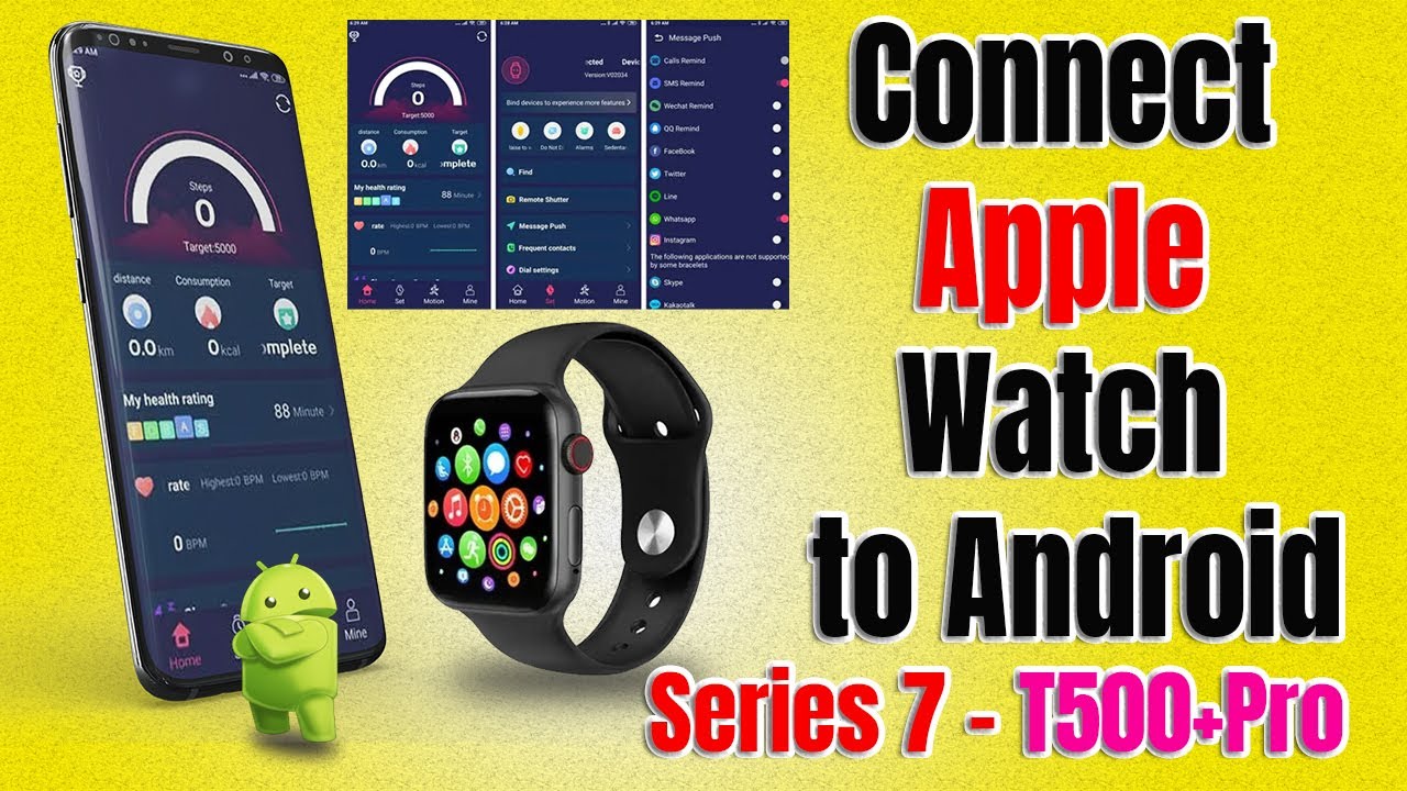 Легко ✅Подключите Apple Watch Series 7 к любому устройству Android 2022 | T500 Plus Pro