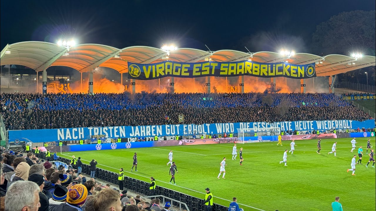 1.FC Saarbrücken - Bayern München | DFBPokal 2023/24, 2. Runde | Choreo Virage Est Saarbrücken 💙🖤