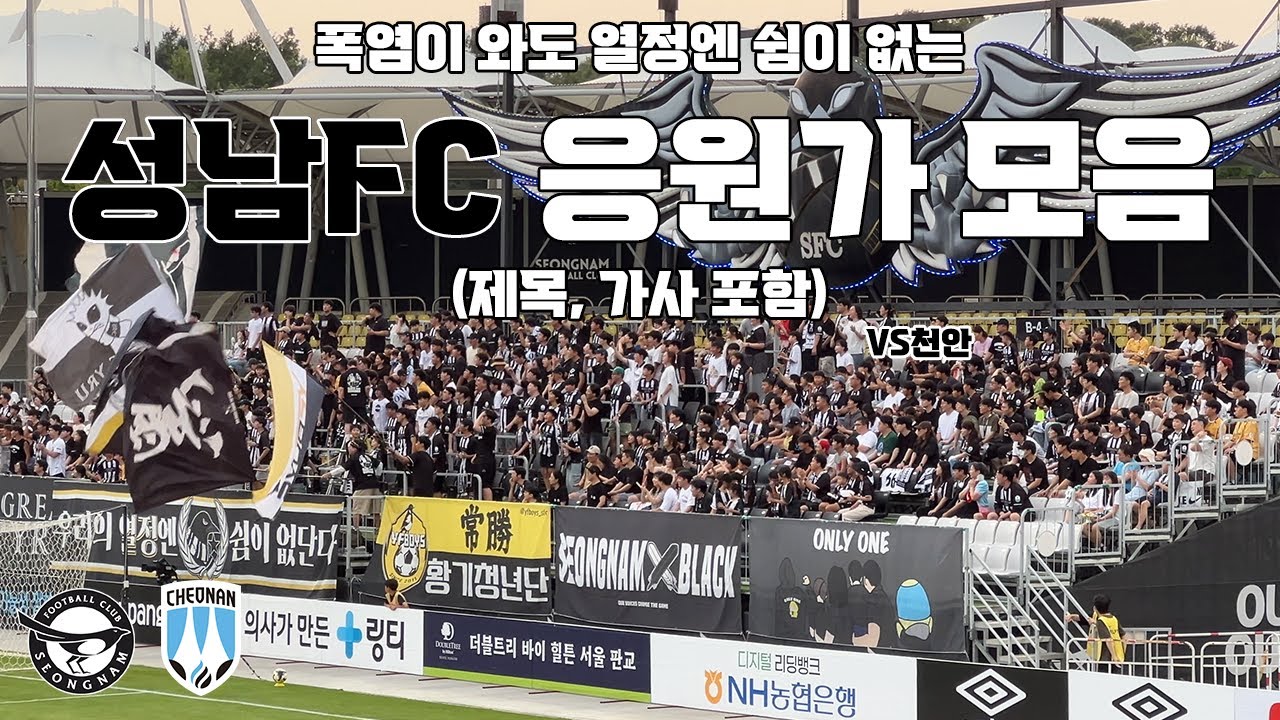 성남FC 응원가 모음(제목, 가사 포함) vs 천안시티FC 250706 | 4K 영상