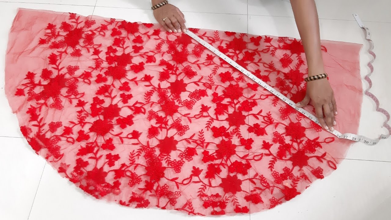 सिर्फ 10 Minute मे Banaye Designer Lehenga For , 5 to 6 Year Baby Girl // By Simple Cutting